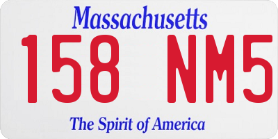 MA license plate 158NM5
