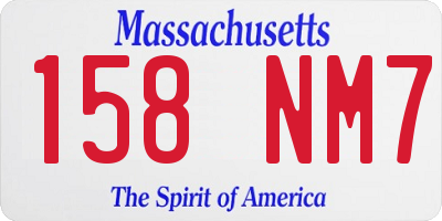 MA license plate 158NM7