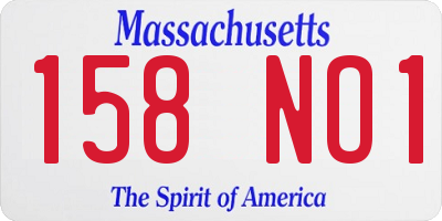 MA license plate 158NO1
