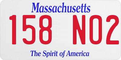 MA license plate 158NO2