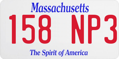 MA license plate 158NP3