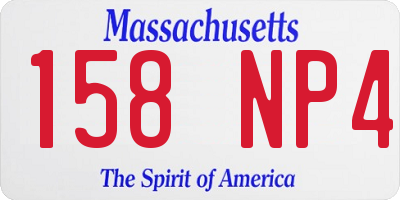 MA license plate 158NP4