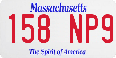 MA license plate 158NP9