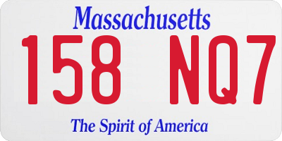 MA license plate 158NQ7