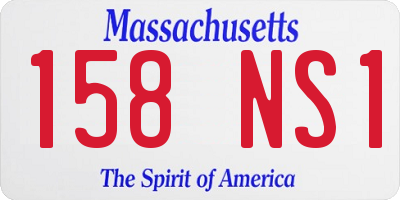 MA license plate 158NS1