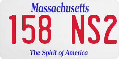 MA license plate 158NS2