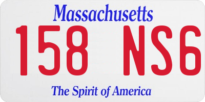 MA license plate 158NS6