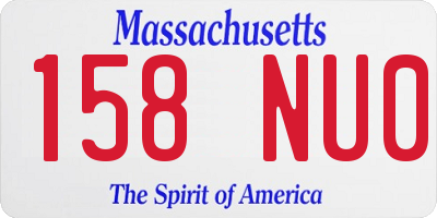 MA license plate 158NU0