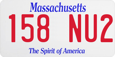 MA license plate 158NU2