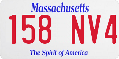 MA license plate 158NV4