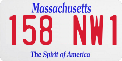 MA license plate 158NW1