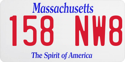 MA license plate 158NW8