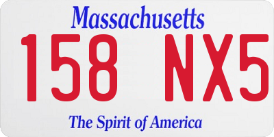 MA license plate 158NX5
