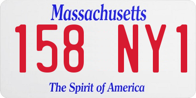 MA license plate 158NY1