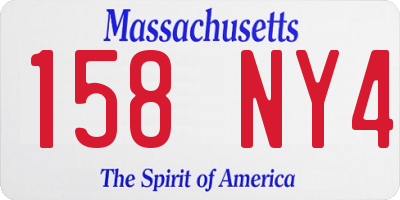 MA license plate 158NY4
