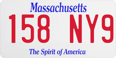 MA license plate 158NY9