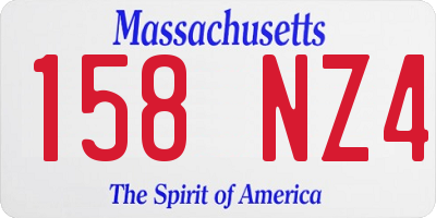 MA license plate 158NZ4