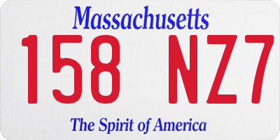 MA license plate 158NZ7