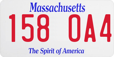 MA license plate 158OA4
