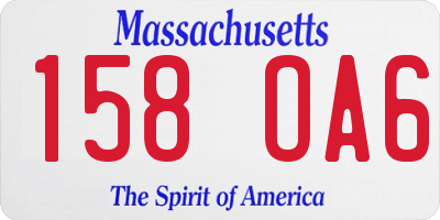 MA license plate 158OA6