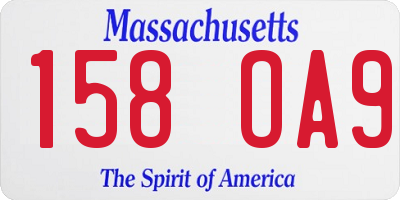 MA license plate 158OA9