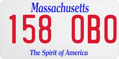 MA license plate 158OB0