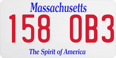 MA license plate 158OB3