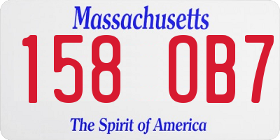 MA license plate 158OB7