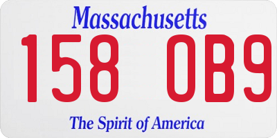 MA license plate 158OB9