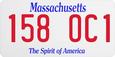 MA license plate 158OC1