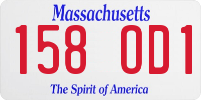 MA license plate 158OD1