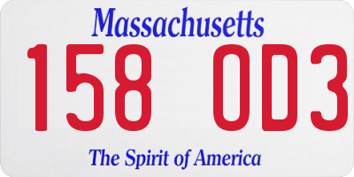 MA license plate 158OD3