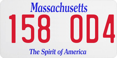 MA license plate 158OD4