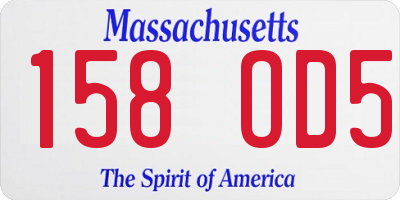 MA license plate 158OD5