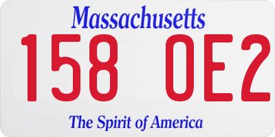 MA license plate 158OE2