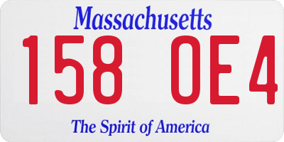 MA license plate 158OE4