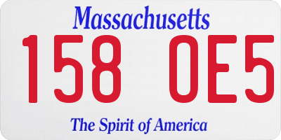 MA license plate 158OE5
