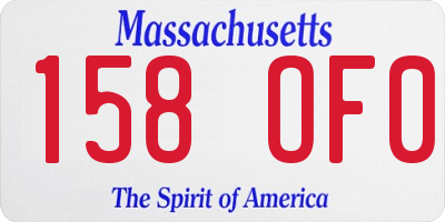 MA license plate 158OF0