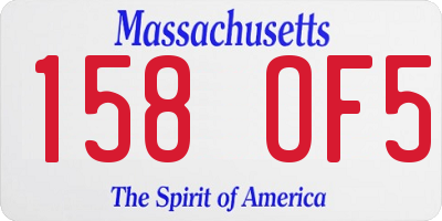 MA license plate 158OF5
