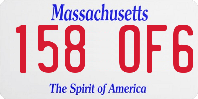 MA license plate 158OF6