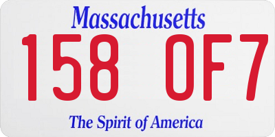 MA license plate 158OF7