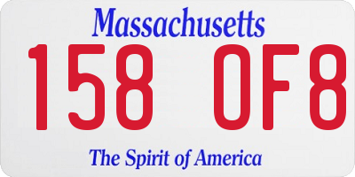 MA license plate 158OF8