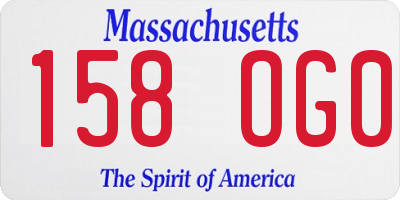MA license plate 158OG0