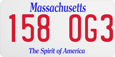MA license plate 158OG3