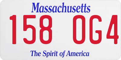 MA license plate 158OG4