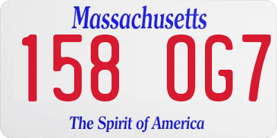 MA license plate 158OG7