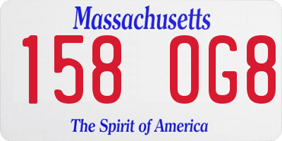 MA license plate 158OG8