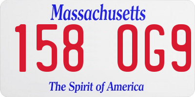 MA license plate 158OG9