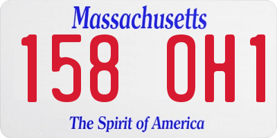 MA license plate 158OH1