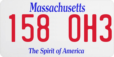 MA license plate 158OH3